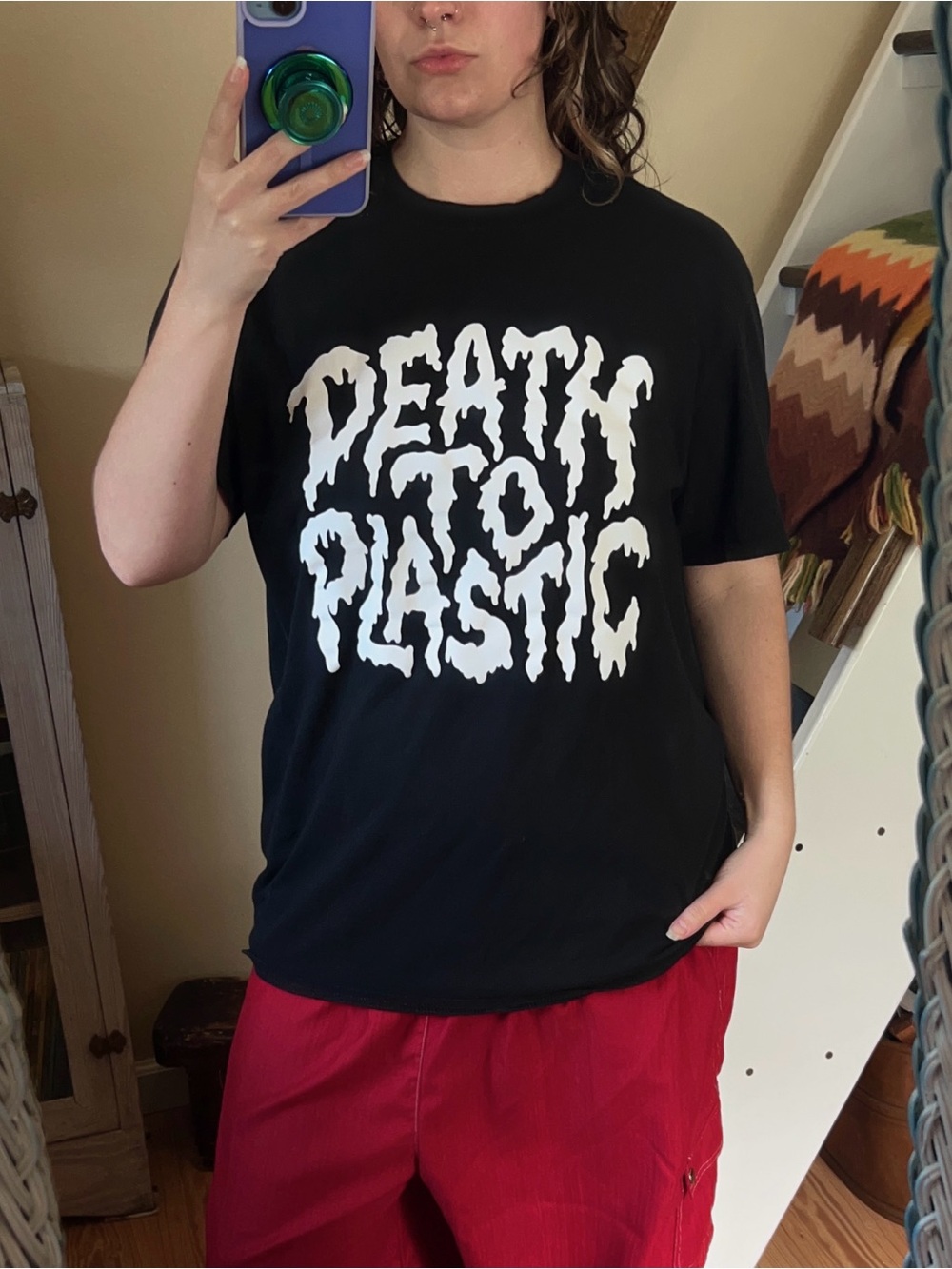 Liquid Death “Death to Plastic” Drip Font Tee Grunge Emo Gothic Graphic Shirt